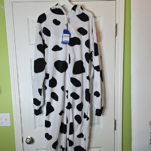 NWT Funziez! by Silver Lilly Cow Onesie Unisex Size Adult XL